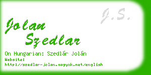 jolan szedlar business card